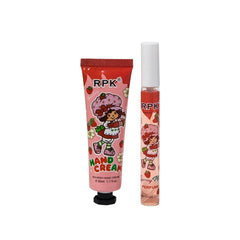 Strawberry Hand Cream & Perfume Spray Mist Set – Cute Kawaii Moisturizing Gift Duo | Travel Size Beauty Bundle