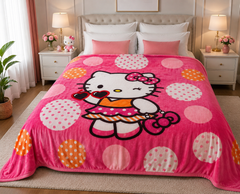 Hello Kitty Inspired King Size Plush Blanket β Cute Pink Kawaii Cozy Throw150x200 cm