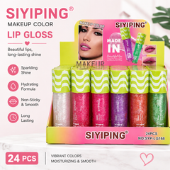 SIYIPING Wholesale Lip Gloss Display Set – 24 Piece Bulk Lip Gloss Collection for Boutiques, Beauty Resellers & Gift Shops