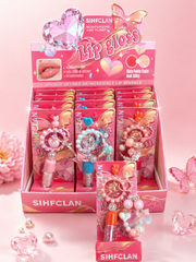 Wholesale Cute Charm Lip Gloss Keychain – 12 Piece Display | Moisturizing Lip Gloss | Boutique Beauty Accessories Bulk
