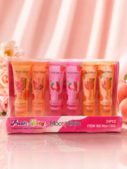 24 Piece Fresh & Juicy Fruit Lip Gloss Set Wholesale | Strawberry, Peach, Pineapple Moisturizing Lip Gloss Collection