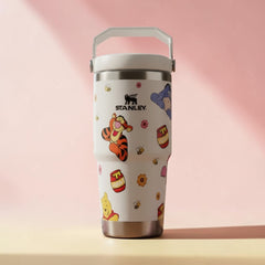 20oz Cute Character Inspired Tumbler Cup with Handle | Bulk Insulated Stainless Steel Travel Mug | Bear stanley