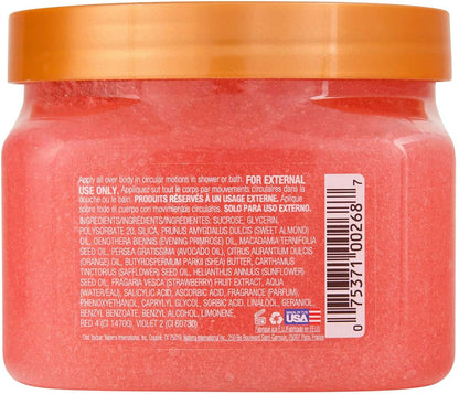 - Exfoliante Corporal De Azúcar - Strawberry - Bote 510 G - Contiene Ácido Beta Hidróxido Y Manteca De Karité - Ayuda a Restaurar El Brillo De La Piel - Nutre Y Suaviza La Piel Seca