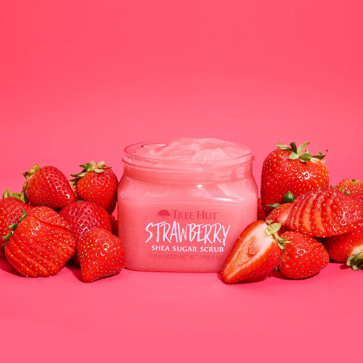 - Exfoliante Corporal De Azúcar - Strawberry - Bote 510 G - Contiene Ácido Beta Hidróxido Y Manteca De Karité - Ayuda a Restaurar El Brillo De La Piel - Nutre Y Suaviza La Piel Seca
