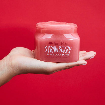 - Exfoliante Corporal De Azúcar - Strawberry - Bote 510 G - Contiene Ácido Beta Hidróxido Y Manteca De Karité - Ayuda a Restaurar El Brillo De La Piel - Nutre Y Suaviza La Piel Seca