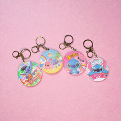 12PC Cartoon Inspired Compact Mirror Keychain Set – Cute Wholesale Pocket Mirrors