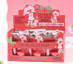 Meike Glamour Strawberry Lip Balm + Lip Mask Set – 24 Piece Display Box | Cute Kawaii Lip Care Wholesale Bundle