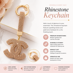 Luxury Inspired Rhinestone Keychain Charm – Sparkly Purse & Bag Accessory