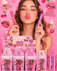Candy Inspired Lip Gloss Set – Hydrating Glossy Lip Shine Collection | Strawberry & Cherry Kawaii Makeup | Boutique Beauty Display