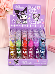 24PCS Mlundo Sweet Lip Oil Set – Cute Glitter Moisturizing Lip Oil Collection | Kawaii Gloss Display Box