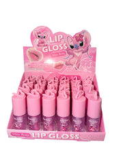 Kawaii Pink Cartoon Lip Gloss – Moisturizing Glitter Lip Gloss Wand | Cute Beauty Gloss for Teens & Gifts